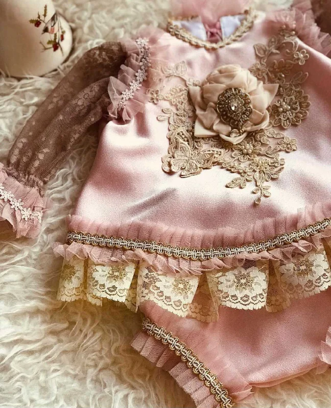 New Arrivals Vintage Charm Satin Baby Set