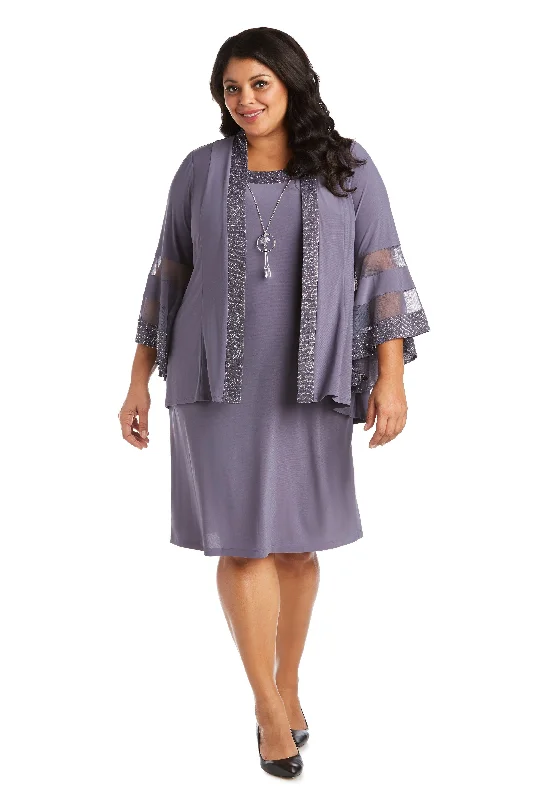 Unleash Your Trendy Side Chic Sophistication R&M Richards 7005W Plus Size Two Piece Set Jacket Dress Sale