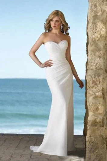 Forward Trendsetter Now On Sale For Chic Urban Styles sheath Sweetheart Court Train Chiffon Wedding Dresses