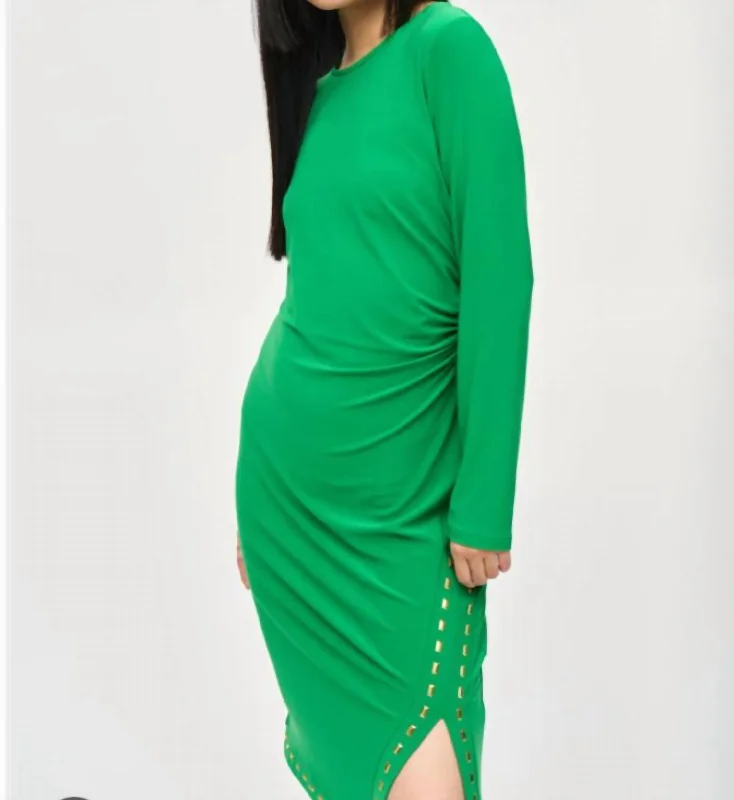 Flash Sales Elegant Attire Long Sleeve Dress In Envy