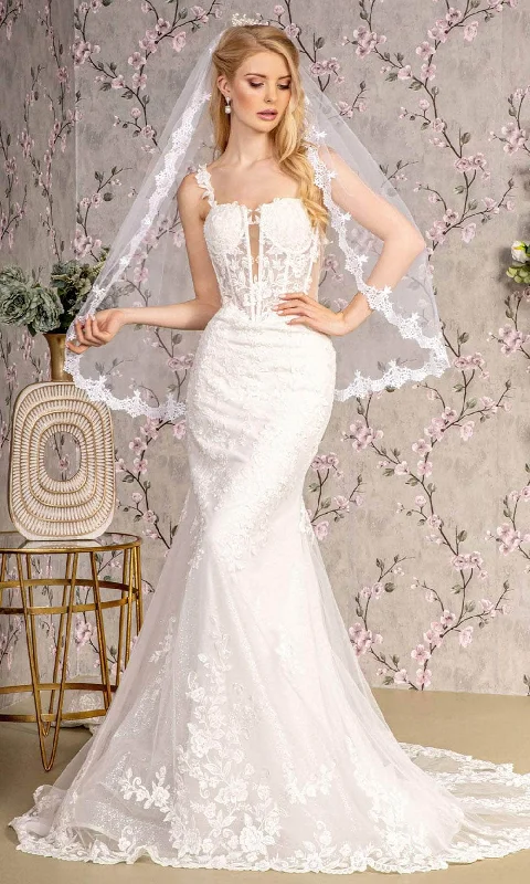 Vintage-Inspired Style Offers Luxe Layering GLS by Gloria Bridal GL3478 - Sheer Corset Bodice Mermaid Gown