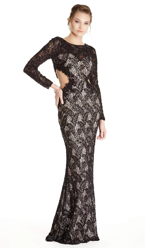 Modish Fashion Discounts Ethnic Cultural Event Wear Trevi Collection - Bedazzled Long Sleeve Evening Dress