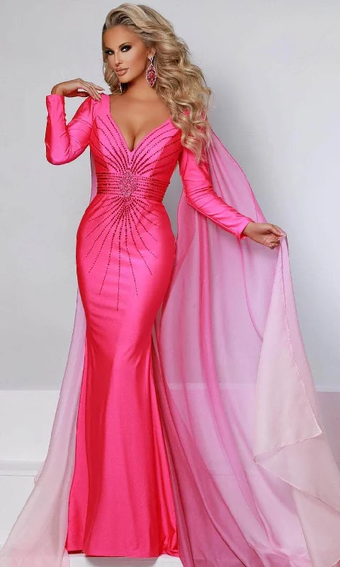 Latest Fashion Lightweight Fabric Johnathan Kayne 2517 - Long Sleeve Empire Waist Long Dress