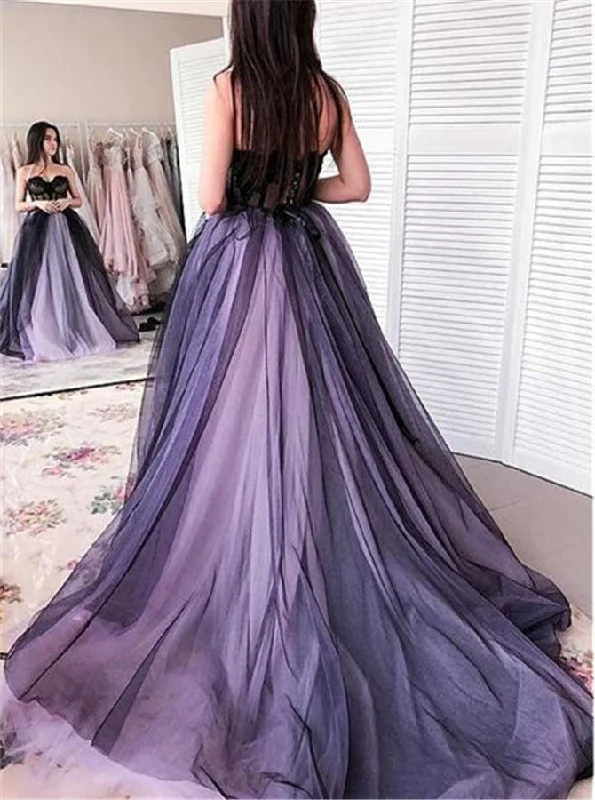 Fashion Frontiers Romantic Flair Charming Sweetheart Appliques Ball Gown Tulle Long Prom Dress OP474