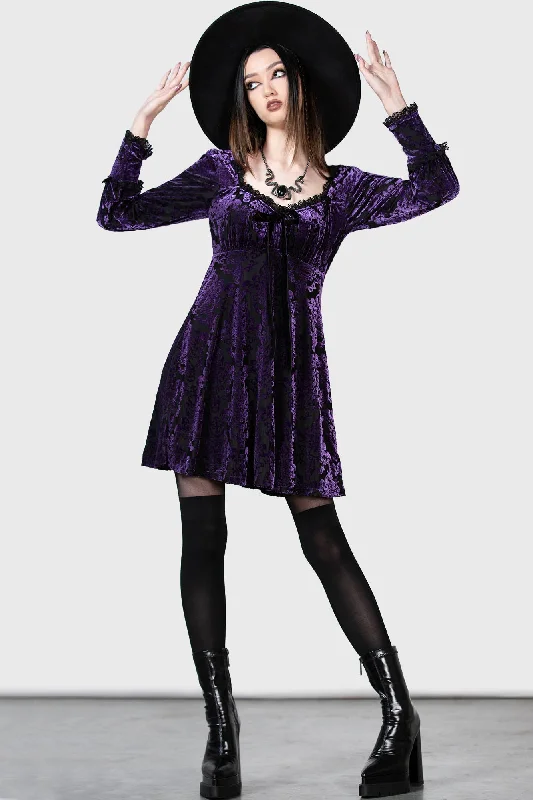 Hot Items Minimalist Elegant Sitri Long Sleeve Dress [PURPLE] - Resurrect