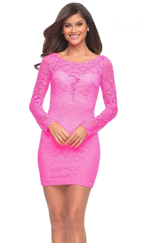 Exclusive Designer Style Deals Bold Silhouette La Femme 30354 - Long Sleeve Lace Cocktail Dress