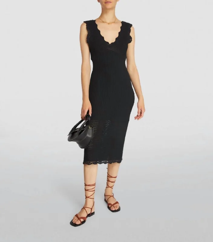 Fashion Sale Casual Elegance Opal Midi Dress In Black