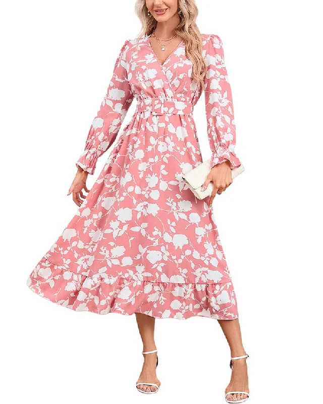 Flash Sales Romantic Detailing Vera Dolini Midi Dress