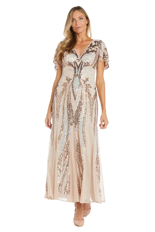 The Good Stuff Minimalist Office - Ready Style Women's Sequin Gown with Flutter Sleeves