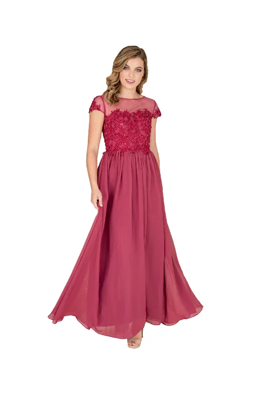 Save Big Cottagecore Rustic Charm Style Women Chiffon Flare Formal Gown