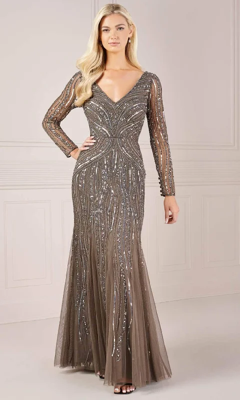 Budget-Friendly Fashion Effortless Comfort Adrianna Papell Platinum 40445 - Long Sleeve Evening Dress