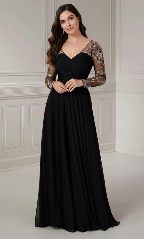 Latest Fashion Polished Finish Christina Wu Elegance 17120 - Long Sleeve Applique Evening Dress