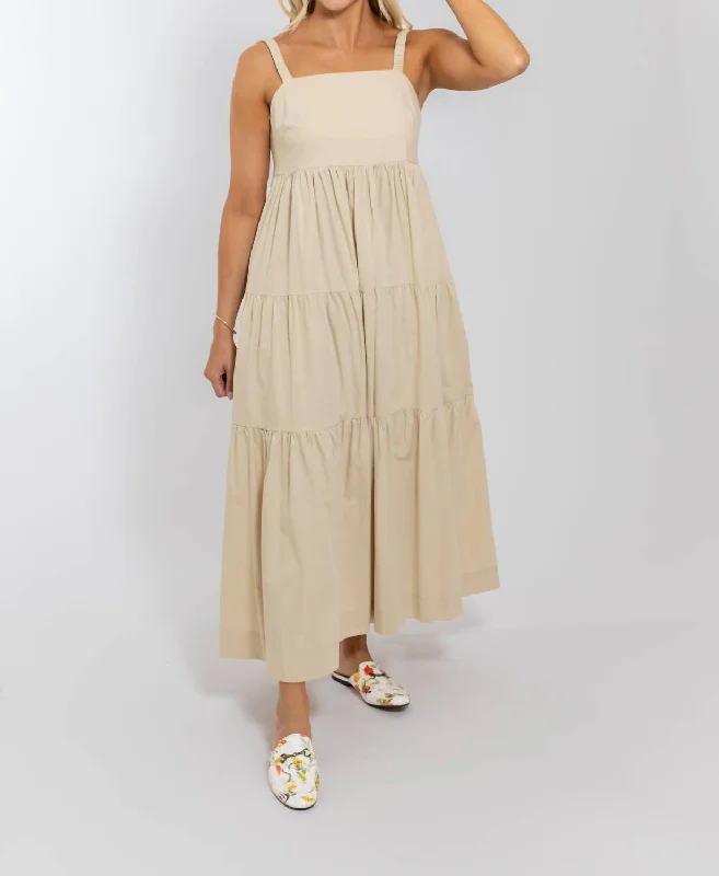 Everyday Elegance Sale Luxury Comfort Lexi Tier Maxi Dress In Ivory