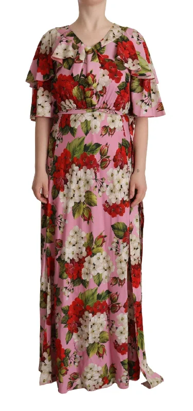 Retro Style Promotions Boho - Chic Festival - Ready Style Dolce & Gabbana Enchanting Floral Silk Maxi Dress