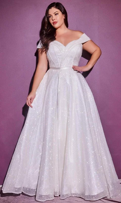 Fashion Sale Formal Outfit Ladivine CD214W - Off Shoulder Glitter Bridal Gown