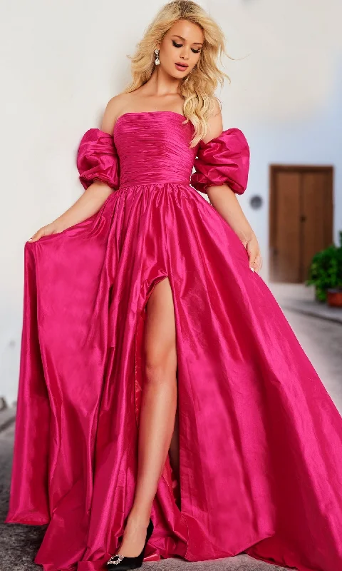 Stylish Deals Flash Sale Jovani Puff-Sleeve Long Prom Ball Gown 24099