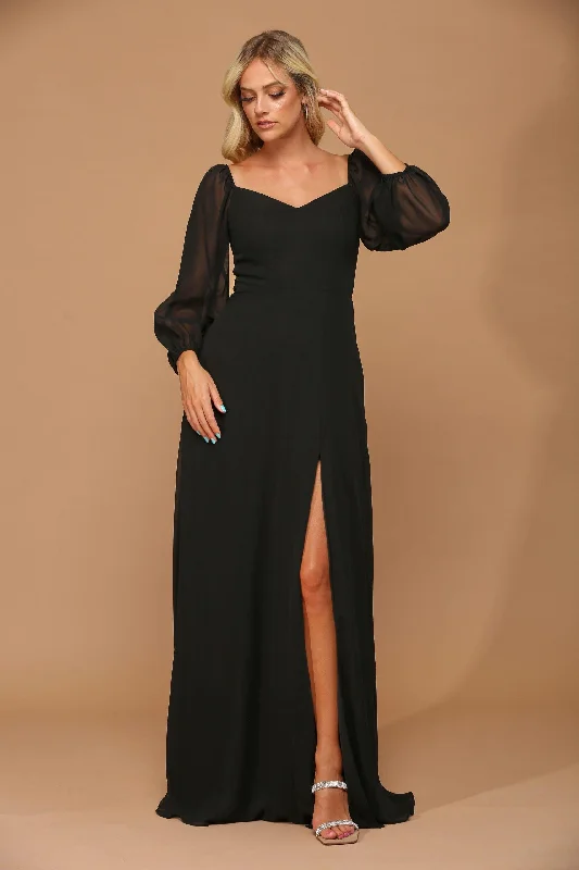 Shop Sales Urban Sophistication Long Sleeve Formal Chiffon Dress Sale