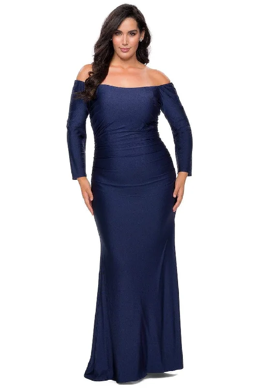 Best-Sellers Now On Sale For Chic Urban Styles La Femme - 28881 Off-Shoulder Long Sleeves Plus Size Prom Dress