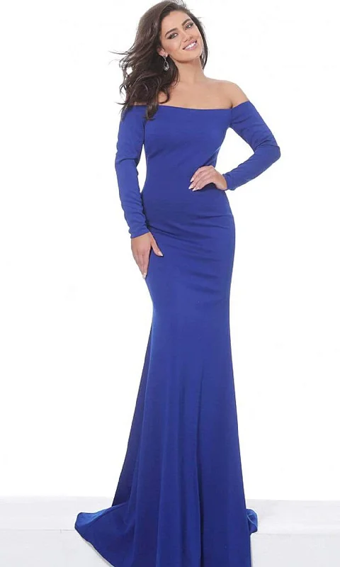 Durable Fashion Picks Y2K Nostalgic Fashion Look Jovani - 67440 Long Sleeve Off Shoulder Long Dress