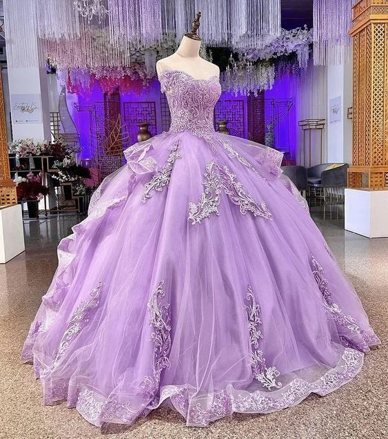 Affordable Trendy Fashion Seasonal Trend Purple Ball Gown Prom Dresses Long Sexy Prom Dress Y4366