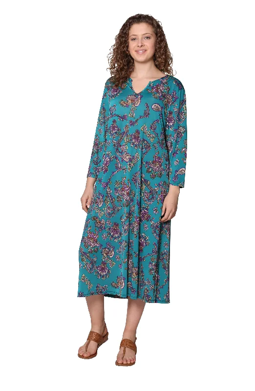 The Latest Trends Subtle Sophistication La Cera Paisley Print Long Sleeve Dress