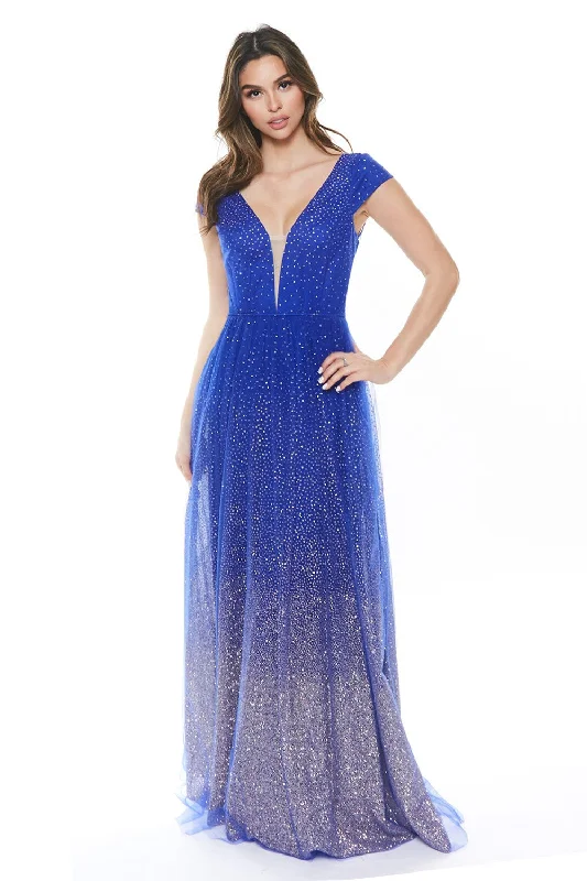 Fashion Essentials Tropical Island - Inspired Attire La Fleur Glimmer Gown (Royal Blue) FINAL SALE