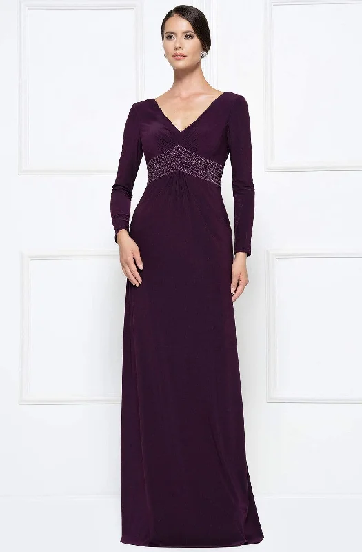 Avant-Garde Style Promotions Rustic Countryside Charm Look Rina Di Montella - RD2691 Long Sleeve Embellished Sheath Dress