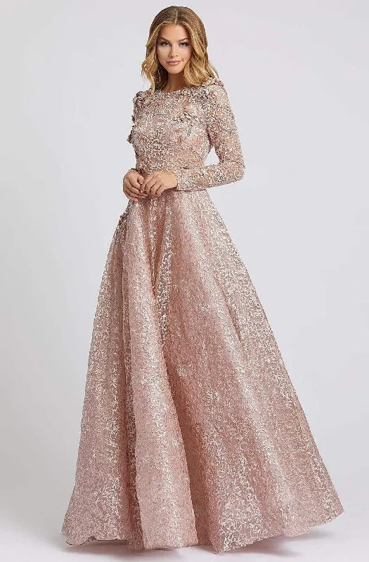 New In This Season Alluring Design Mac Duggal Evening - 11121D Embroidered Long Sleeve A-line Dress