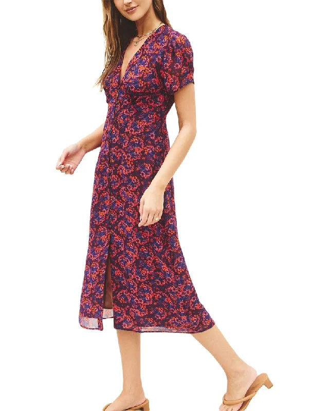 Valentine's Special Flowy Fabric Dress Forum Ube Dream Button Midi Dress