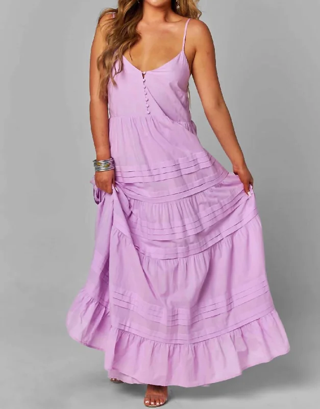 Stylish Looks Luxury Comfort Tiered Maxi Dress In Lavander