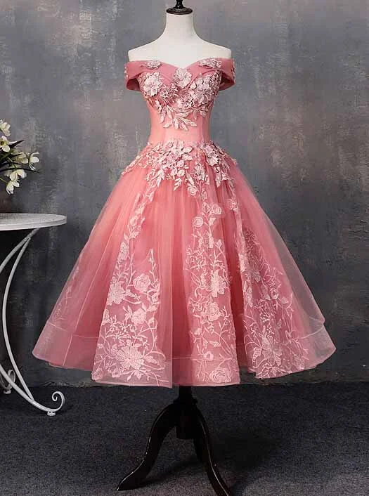 Chic & Cozy Collection Polished Finish Sweetheart Off-Shoulder Short Prom Dress Ball Gown