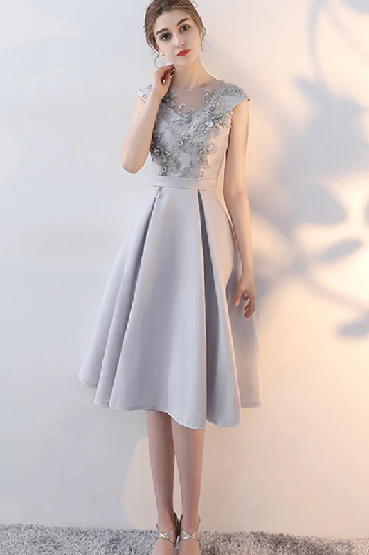 Fashion Sale Vintage Elegance SLEEVELESS BANDAGE BACK SHORT FORMAL DRESS WITH APPLIQUE