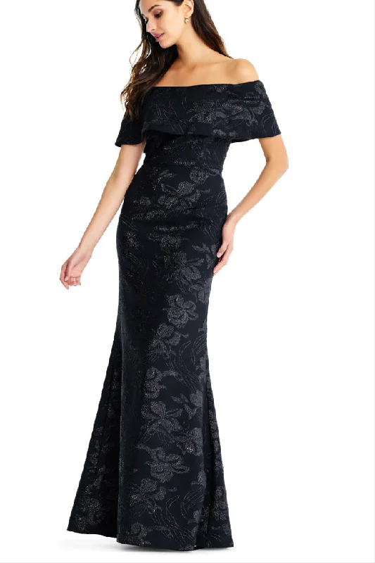 Contemporary Casual Deals Minimalist Elegant AIDAN MATTOX-BLACK OFF THE SHOULDER LONG DRESS