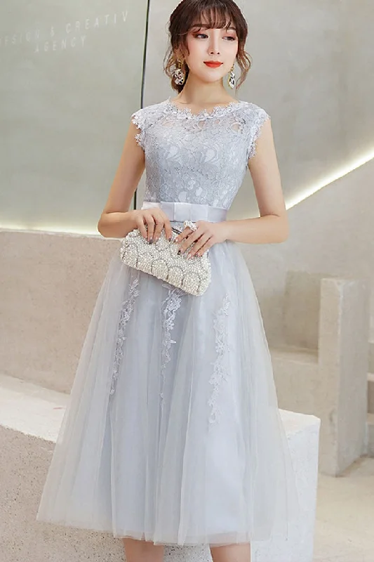 Affordable Trendy Fashion Feminine Grace SLEEVELESS EMBROIDERED TULLE DRESS