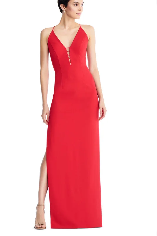 Hot Sale Effortless Grace AIDAN MATTOX-RED SCUBA CREPE COLUMN GOWN