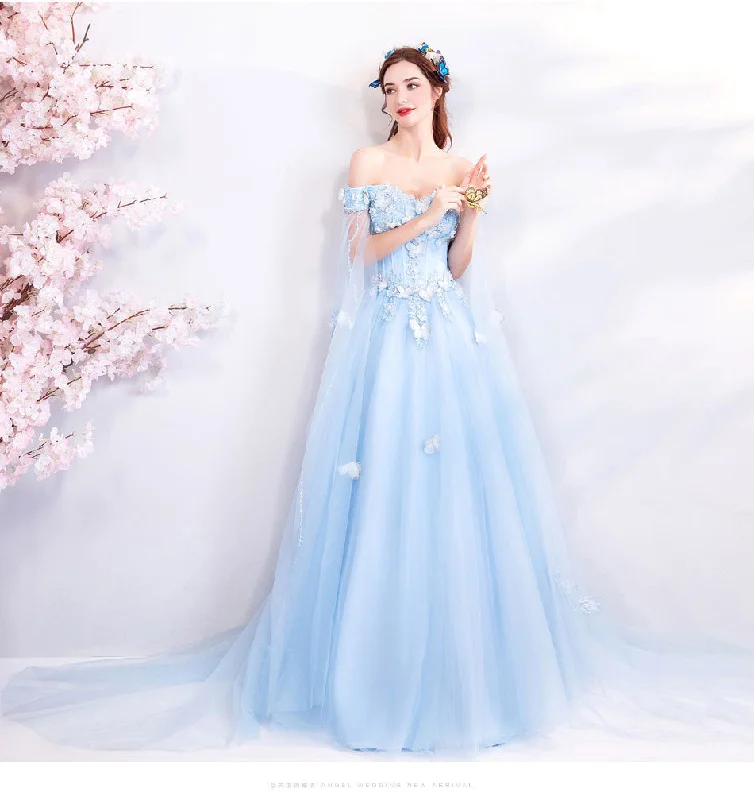 End Of Season Sale Weekend Special Blue Evening Dress 2025 New Arrival Summer Banquet Hostess Dress with Net and Fairy-Tale Feel