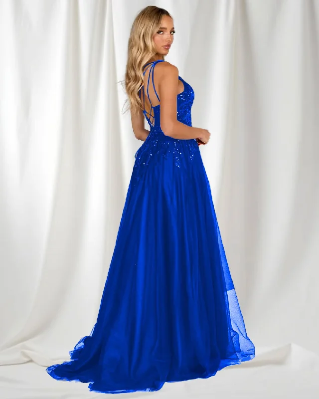 Imeless Style Now On Sale For Chic Urban Styles Narise One Shoulder Tulle Gown - Royal Blue