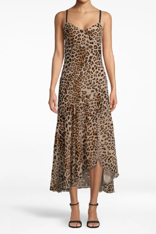 Affordable Luxury Fashion Refined Simplicity Nicole Miller-Leopard Burnout Slip Dress